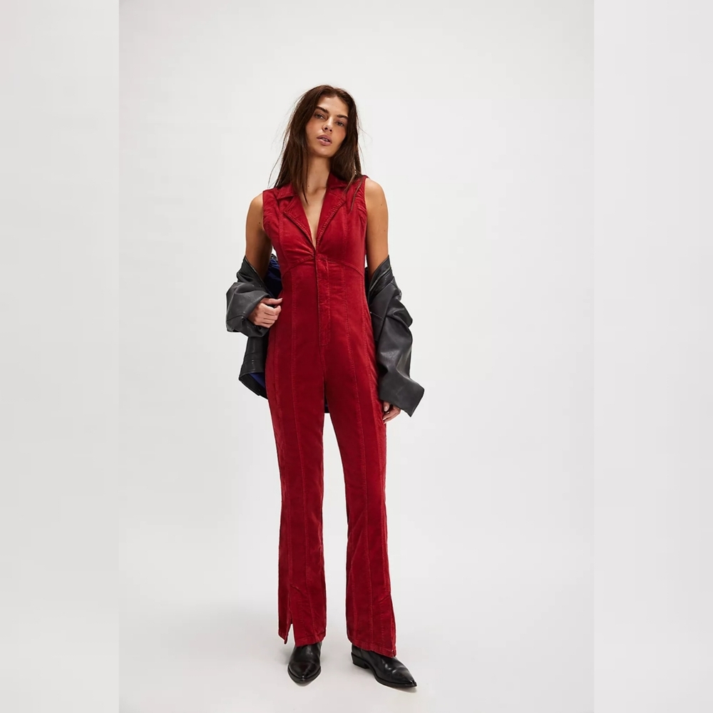 Free People We The Free CRVY Ring The Alarm Corduroy One Piece Jumpsuit XL Short